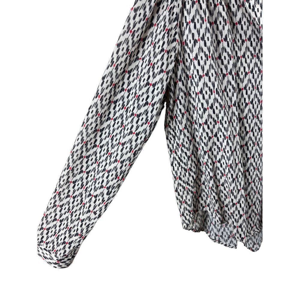 Xirena Aimi V-Neck Popover Printed Lightweight Blouse Small Chalk Boho Casual - Picture 4 of 11